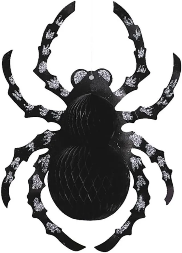 das-kost-mland-dekorationen-h-ngedeko-spinne-glitter-karton-35cm image 1
