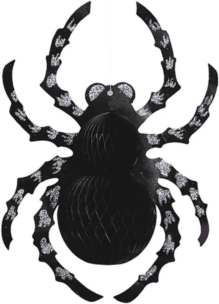 das-kost-mland-dekorationen-h-ngedeko-spinne-glitter-karton-35cm image 1