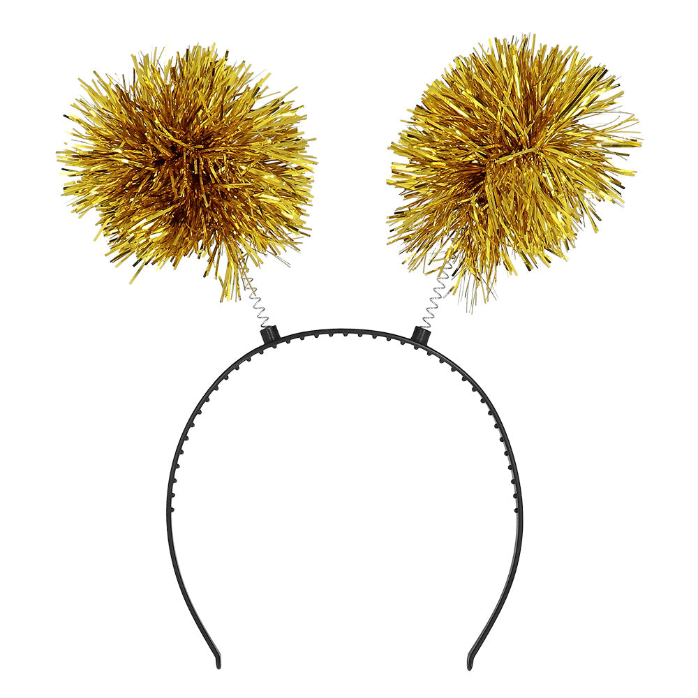 das-kost-mland-glitzer-pompons-haarreif-gold-party image 2