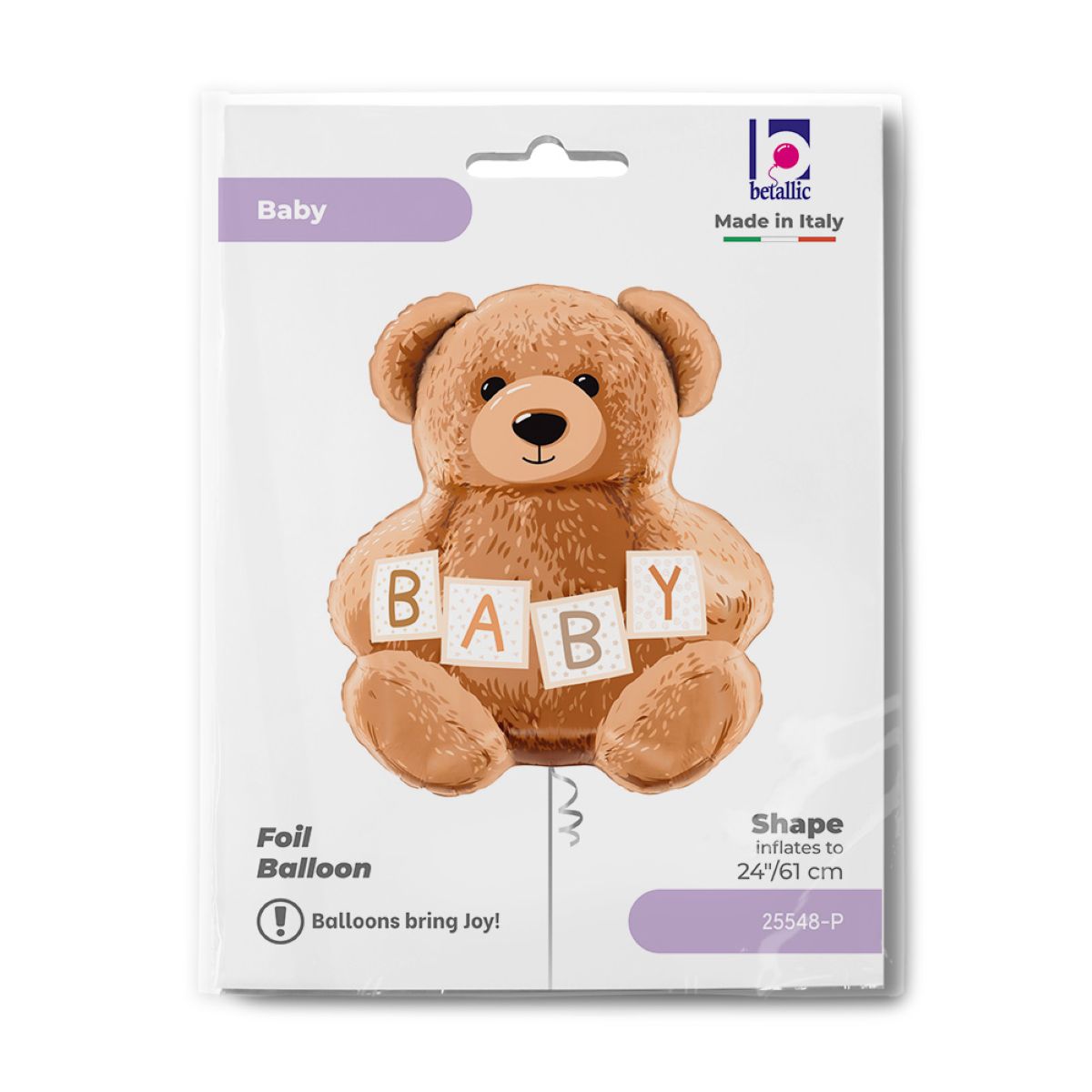 shape-folienballon-baby-teddy-b-r-61cm-helium-luft image 2