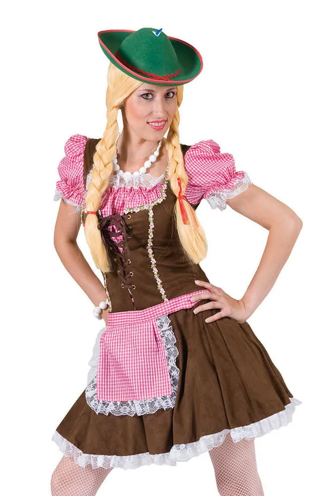 das-kost-mland-damen-tirolerin-dirndl-kost-m-braun-rosa-36-38 image 1
