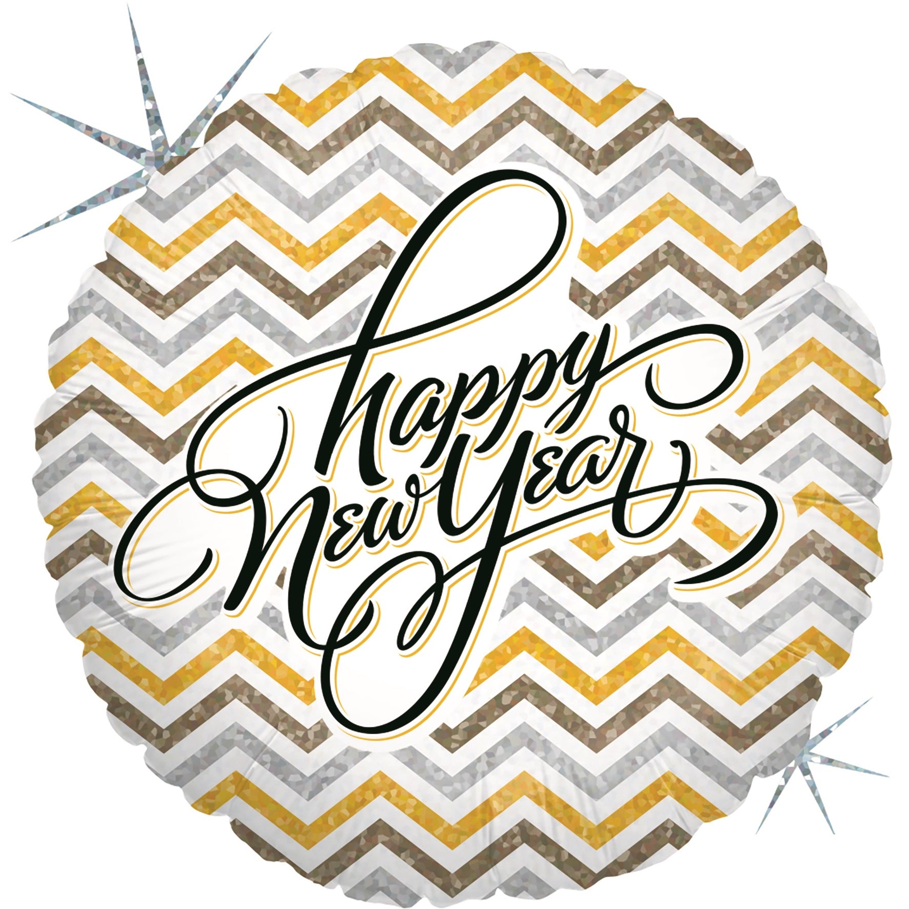 das-kost-mland-folienballon-happy-new-year-chevron-holo-46cm image 1