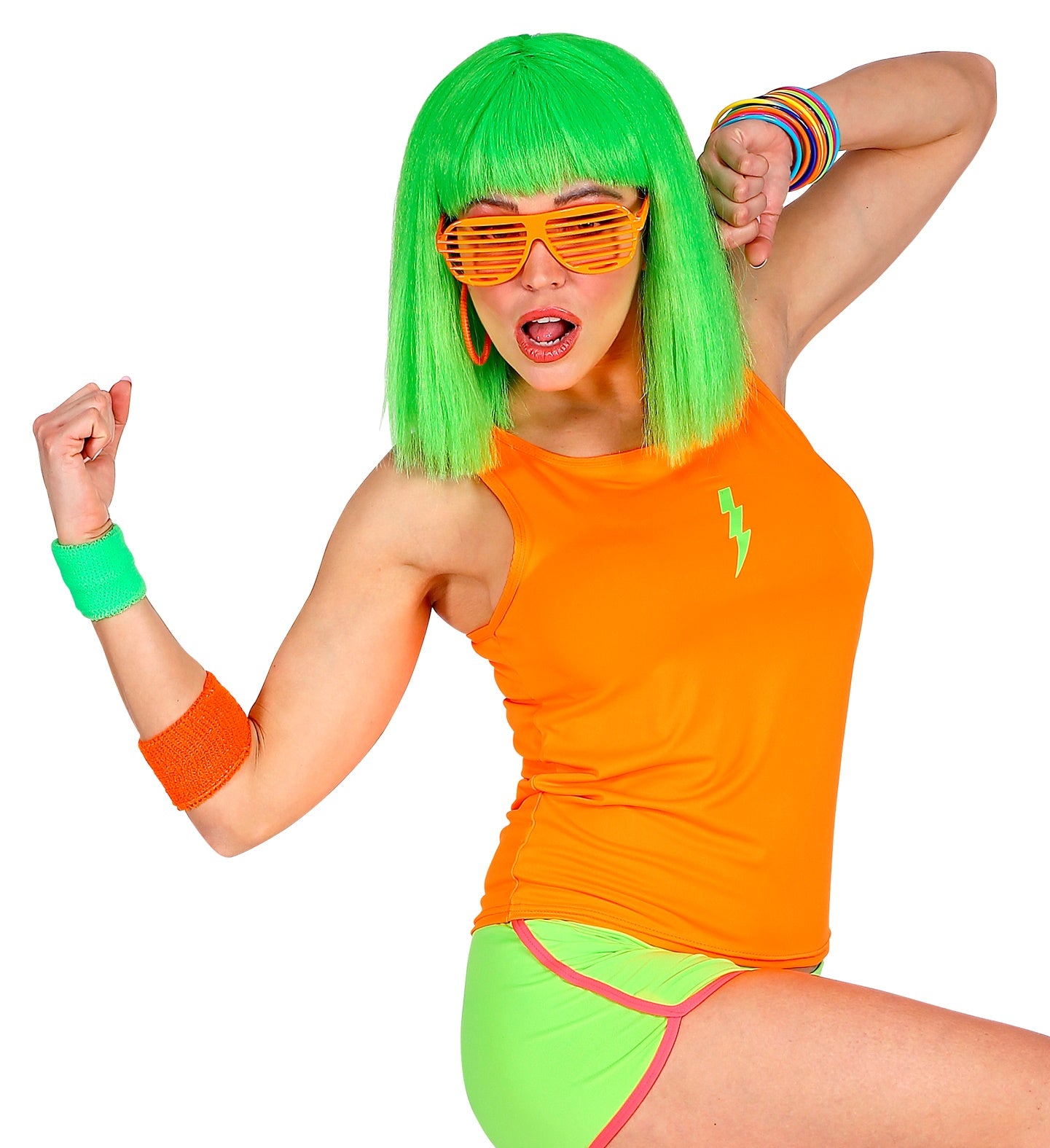 das-kost-mland-herren-tank-top-neon-orange-80er-disco image 2