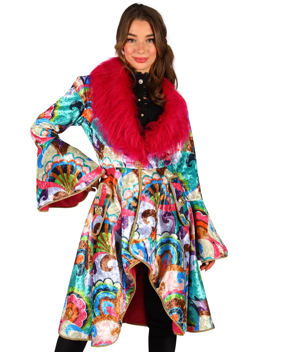 das-kost-mland-damen-karneval-jacke-blumenmuster-pink-fell image 1