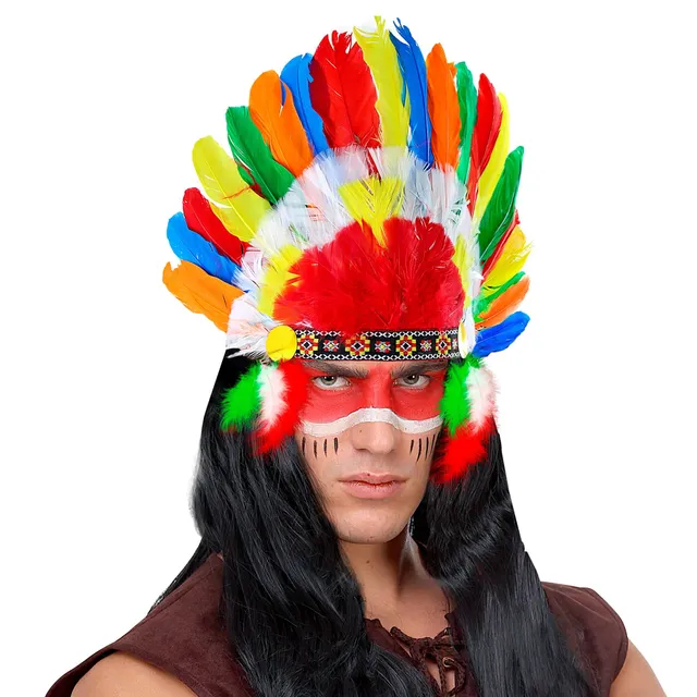 indianer-feder-kopfschmuck-bunt-federkrone-haarschmuck image 1