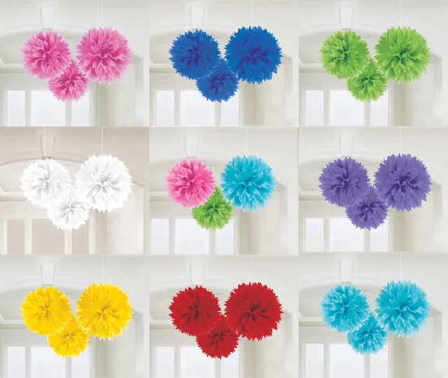 das-kost-mland-accessoires-pompons-papier-40cm-3er-set-farbwahl image 1