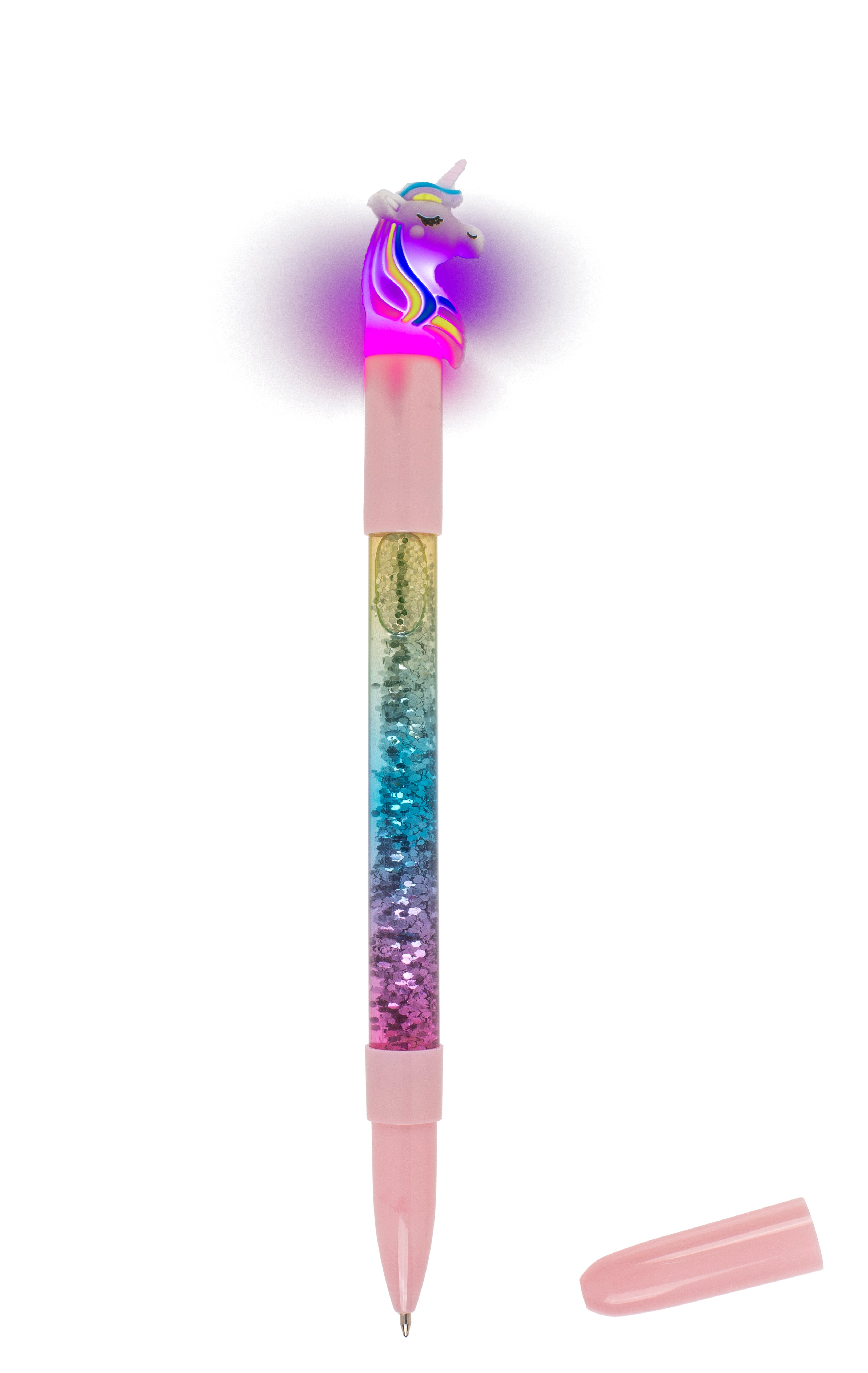 das-kost-mland-dekorationen-kugelschreiber-einhorn-glitter-kuli-led image 7