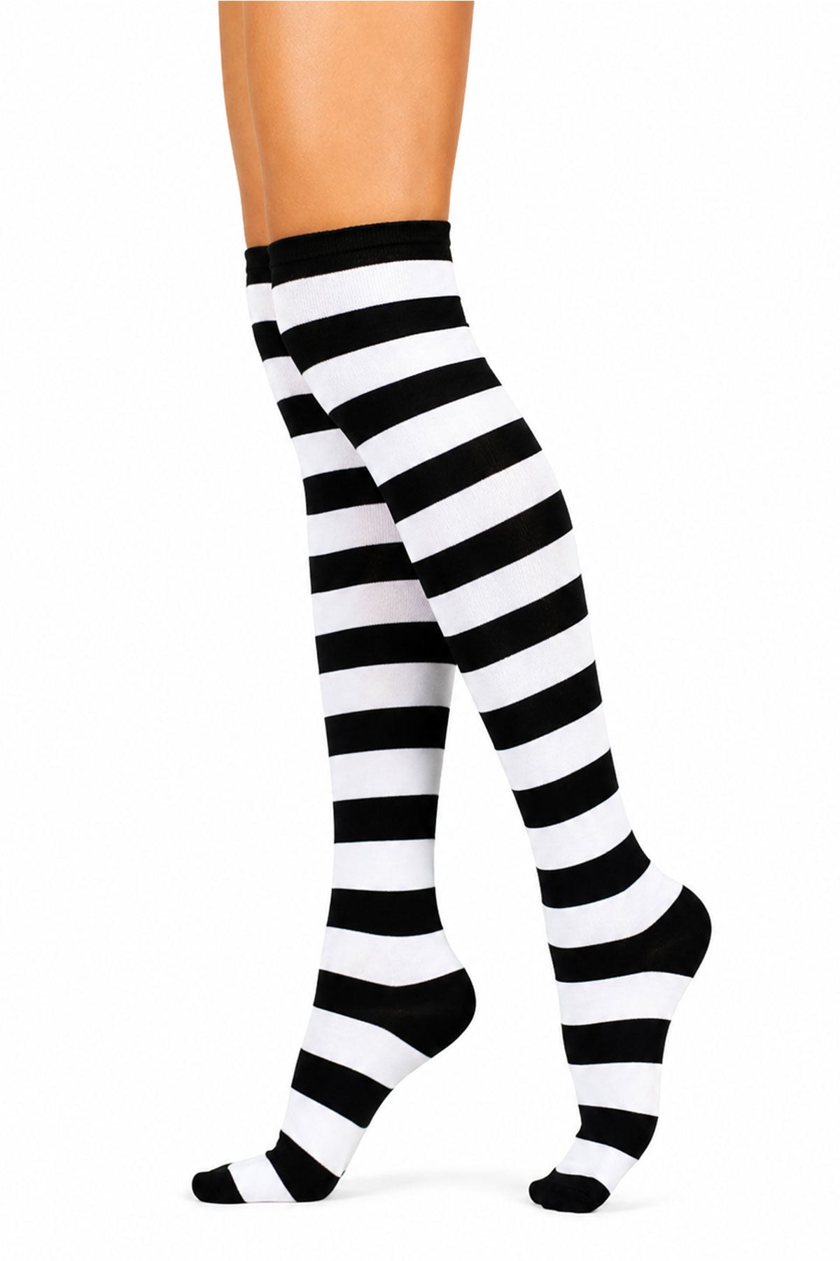 das-kost-mland-ringelstr-mpfe-overknees-kniestr-mpfe-schwarz-wei image 2