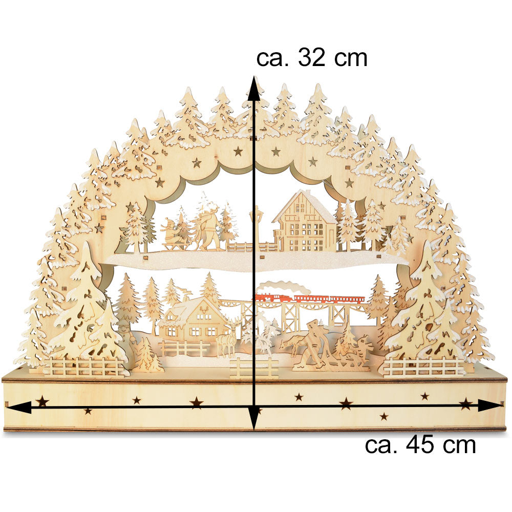 das-kost-mland-schwibbogen-dorflandschaft-zug-45cm-led-timer image 2