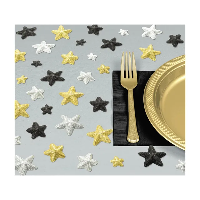 das-kost-mland-glitz-glam-streudeko-sterne-gold-schwarz-32-stk image 1