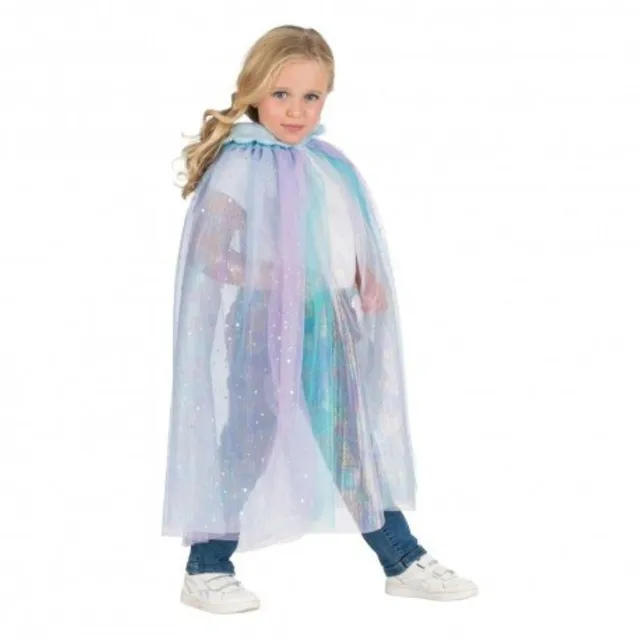 das-kost-mland-meerjungfrau-umhang-m-dchen-blau-glitzer image 1