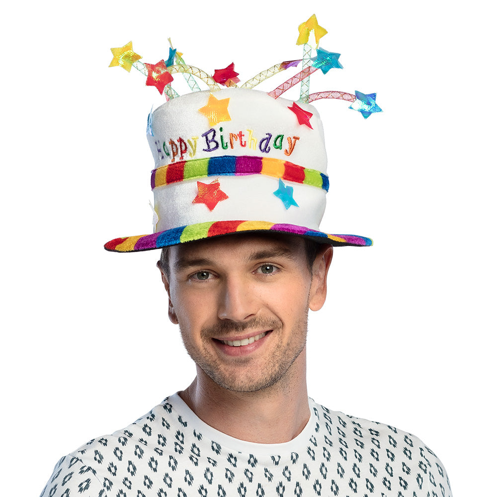 hut-rainbow-cake-happy-birthday-torten-hut-mehrfarbig image 2