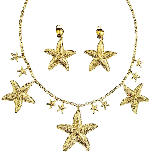 das-kost-mland-accessoires-meerjungfrau-schmuck-set-seesterne-gold image 1