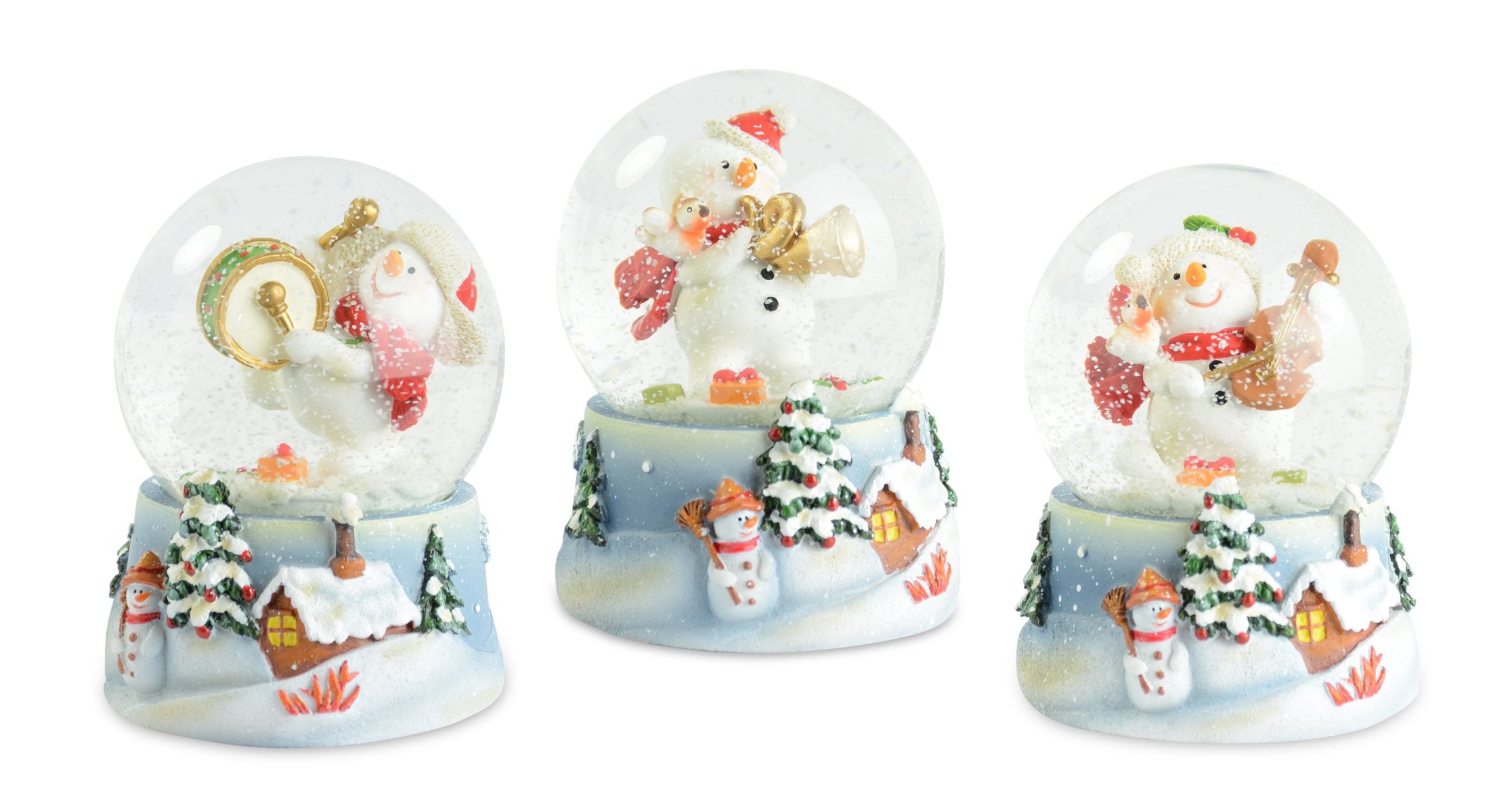 das-kost-mland-schneekugel-schneemann-instrument-glas-9-5-cm image 1