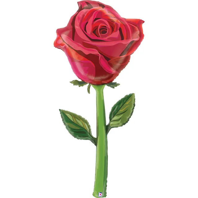 das-kost-mland-deko-folienballon-rose-rot-165cm-riesenblume image 1