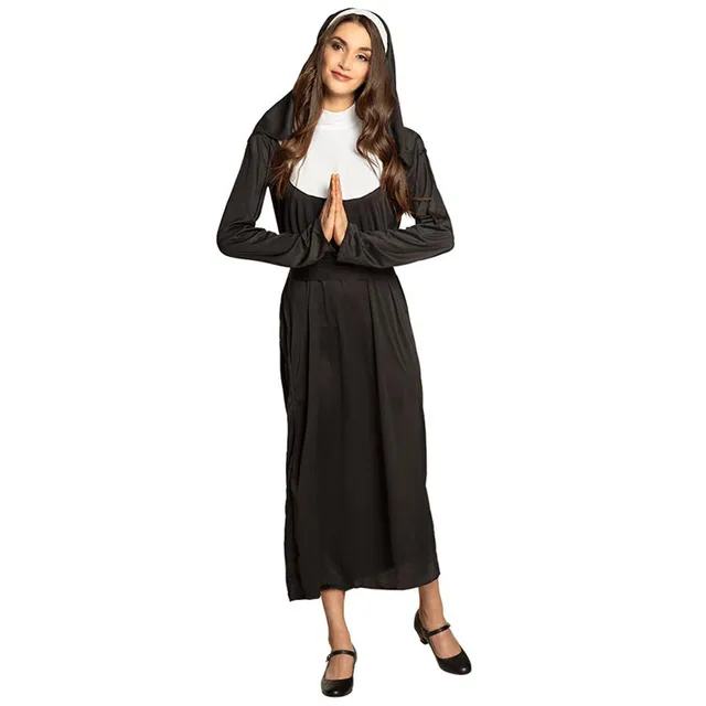 das-kost-mland-lady-nonne-kost-m-damen-schwarz-wei-gr-m image 1
