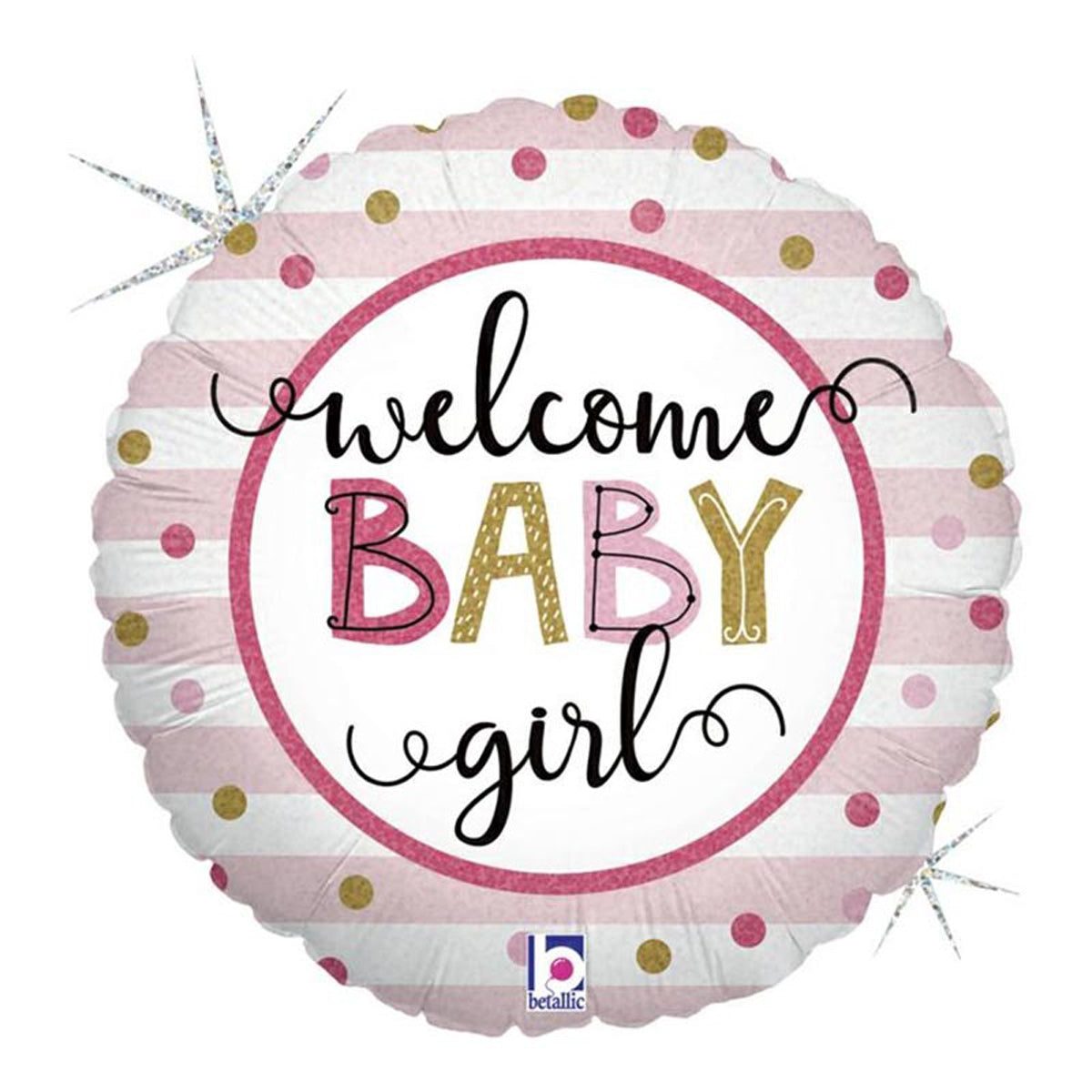 das-kost-mland-dekorationen-folienballon-46cm-welcome-baby-girl-holo image 1