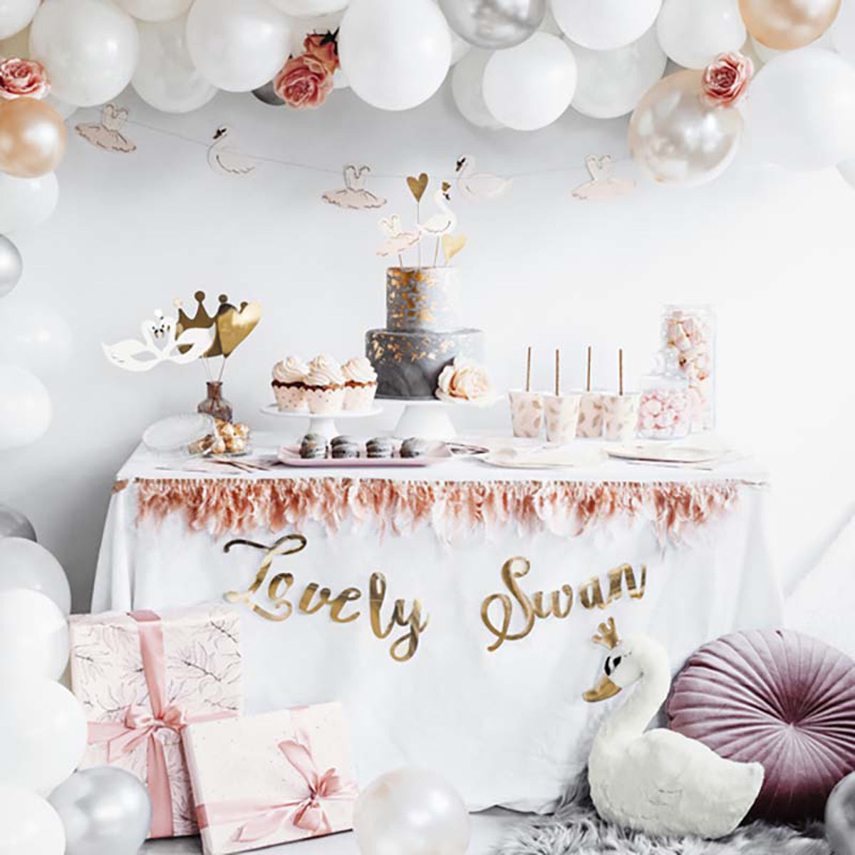 das-kost-mland-dekorationen-servietten-lovely-schwan-20-stk-rosa image 6