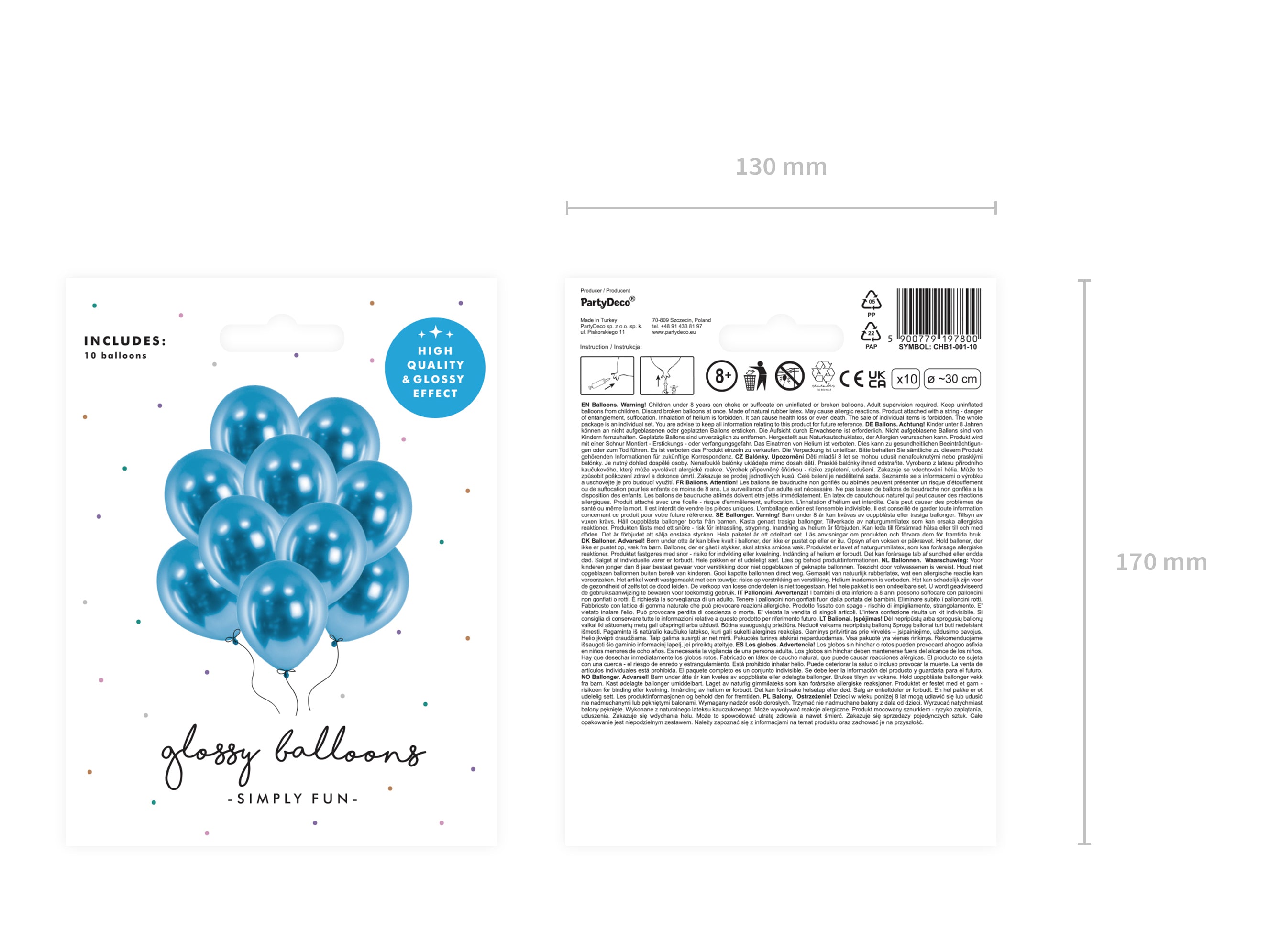das-kost-mland-uni-glossy-luftballon-30cm-blau-10-stk-party image 2