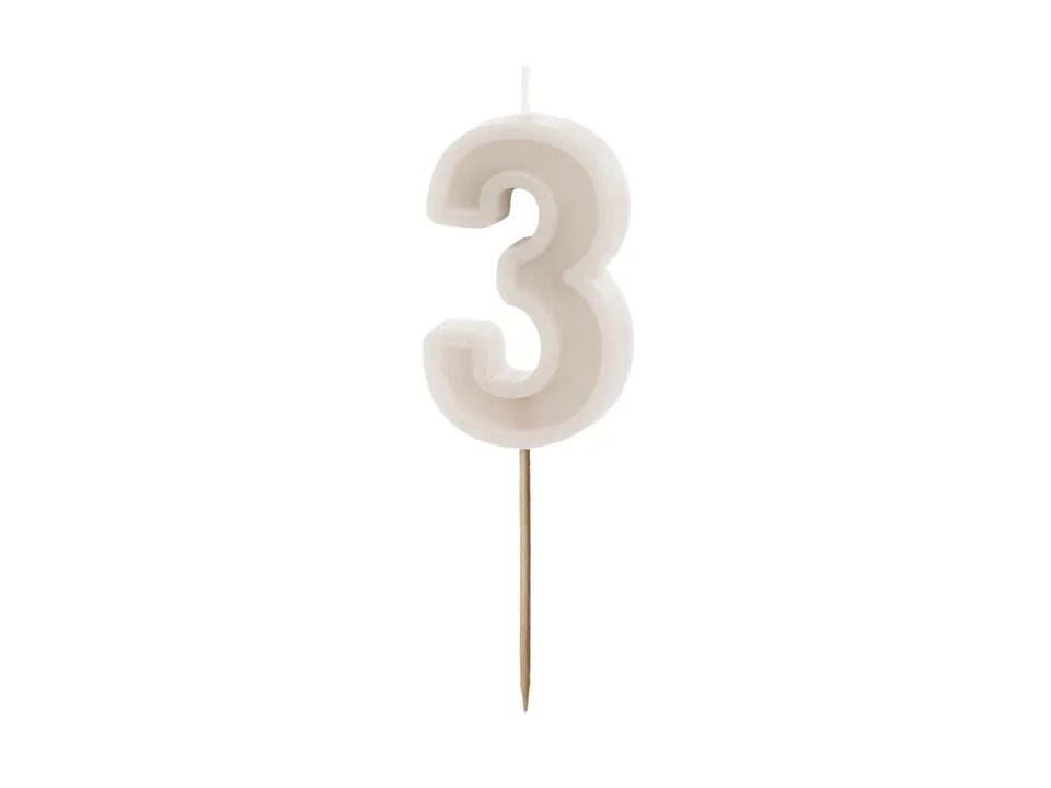 das-kost-mland-zahlenkerze-3-tortenkerze-grau-6-cm image 1