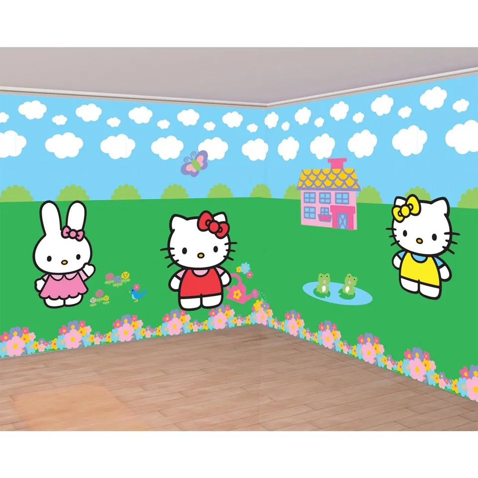 das-kost-mland-hello-kitty-wandfolie-set-party-kindergeburtstag image 1