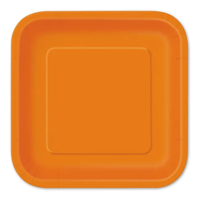 das-kost-mland-pappteller-quadratisch-23-cm-orange-14-stk image 1