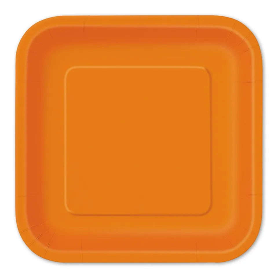 das-kost-mland-pappteller-quadratisch-23-cm-orange-14-stk image 1