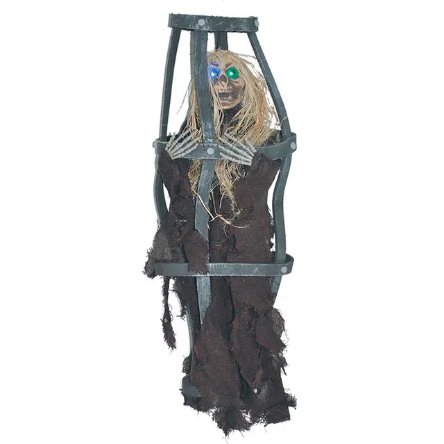 das-kost-mland-dekorationen-h-nge-figur-skelett-im-k-fig-60-cm-mit-licht image 1