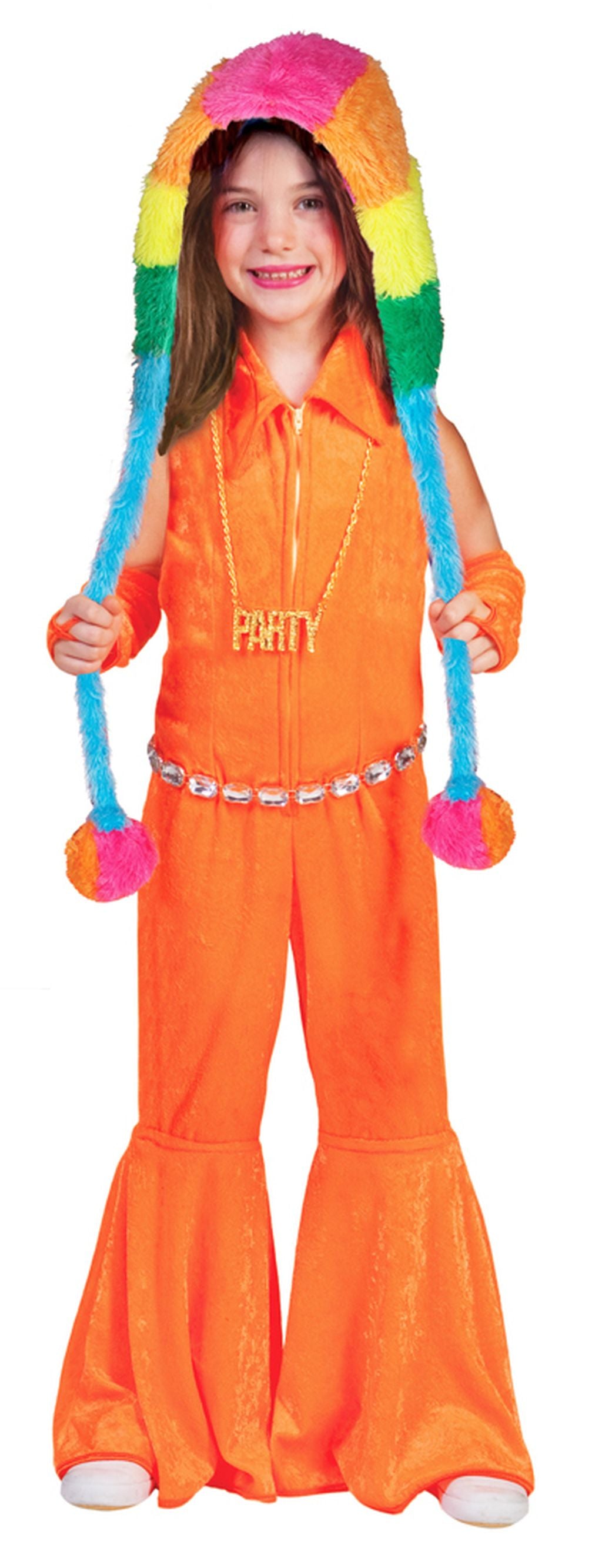 das-kost-mland-hippie-girl-disco-anzug-neonorange-m-dchen image 1