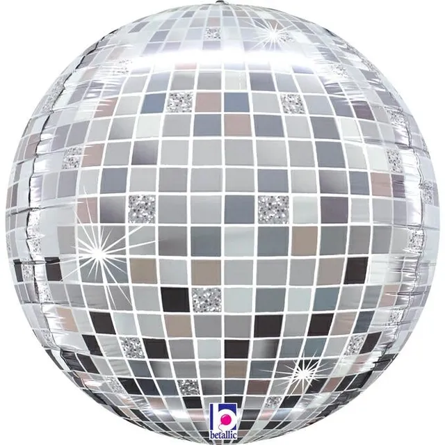 das-kost-mland-4d-folienballon-globe-discokugel-38cm-silber image 1