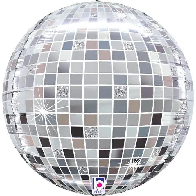 das-kost-mland-4d-folienballon-globe-discokugel-38cm-silber image 1