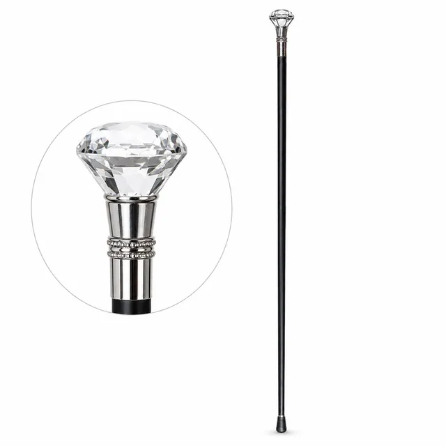das-kost-mland-diamond-gehstock-silberknauf-93-cm-schwarz image 1