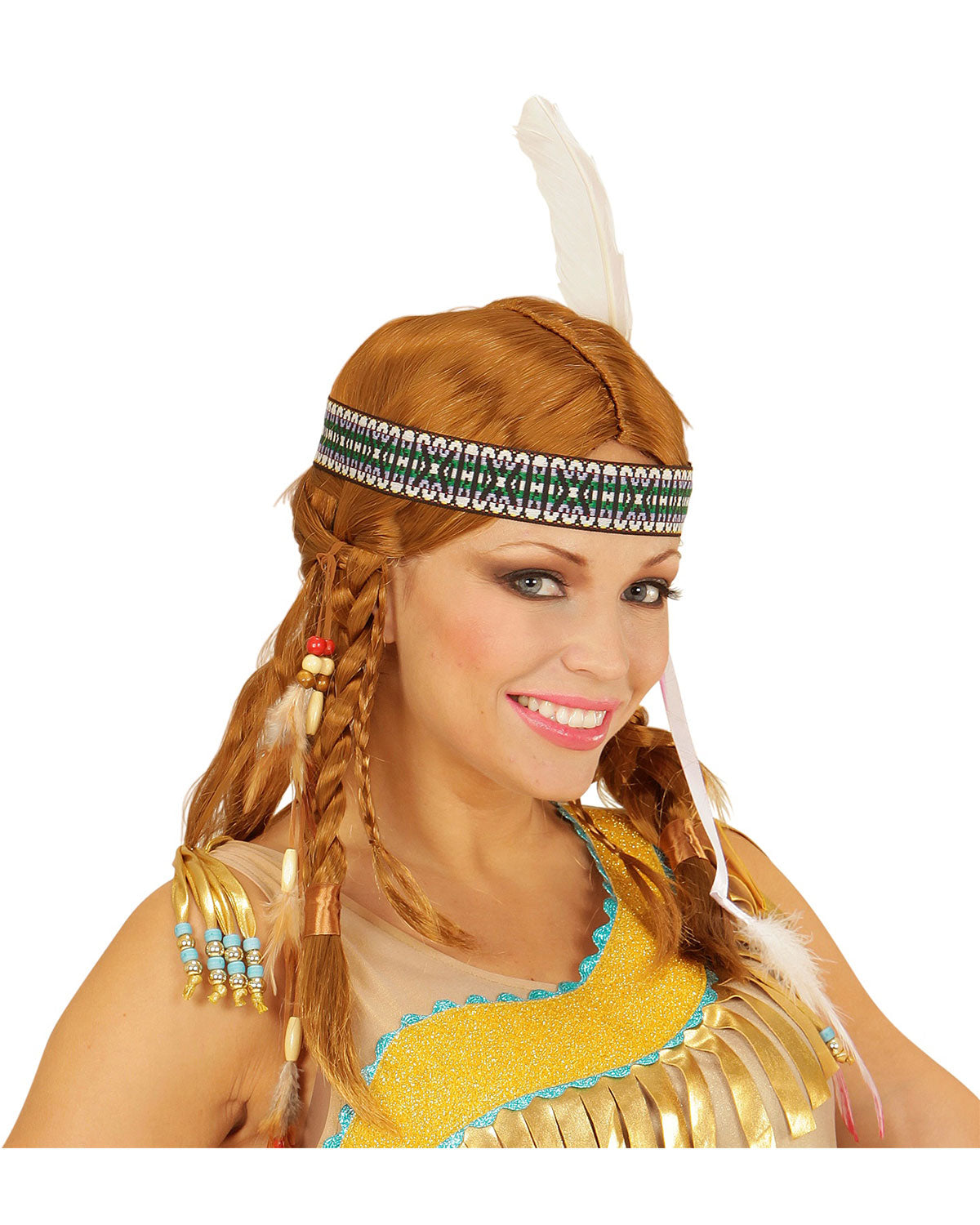 das-kost-mland-chippewa-indianer-per-cke-blond-federn image 1