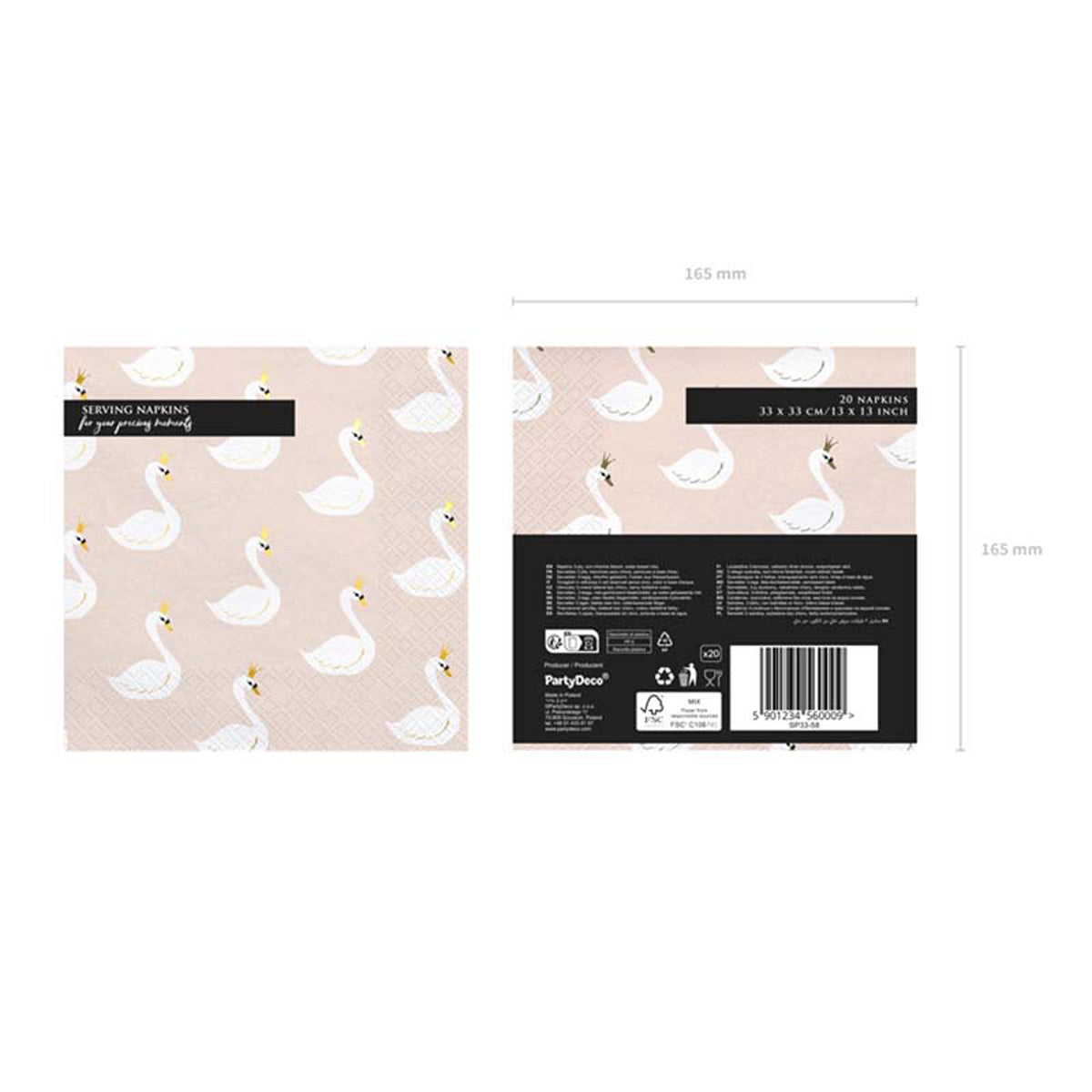 das-kost-mland-dekorationen-servietten-lovely-schwan-20-stk-rosa image 7