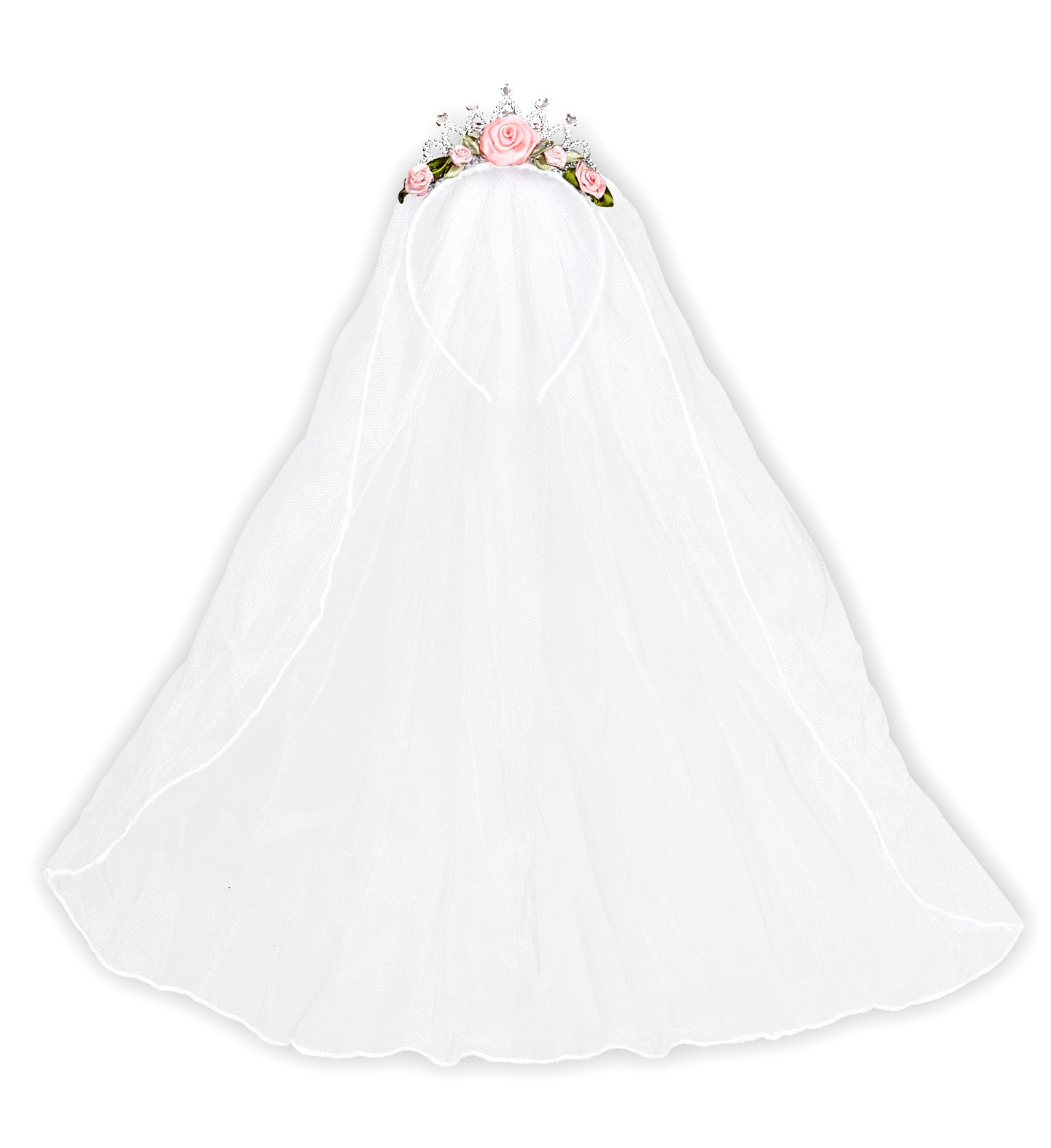 das-kost-mland-tiara-mit-brautschleier-rosen-wei-rosa-haarreif image 2