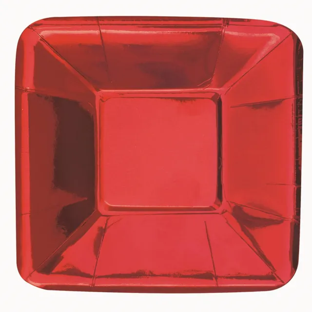 das-kost-mland-uni-metall-pappteller-quadratisch-13cm-rot-8st image 1