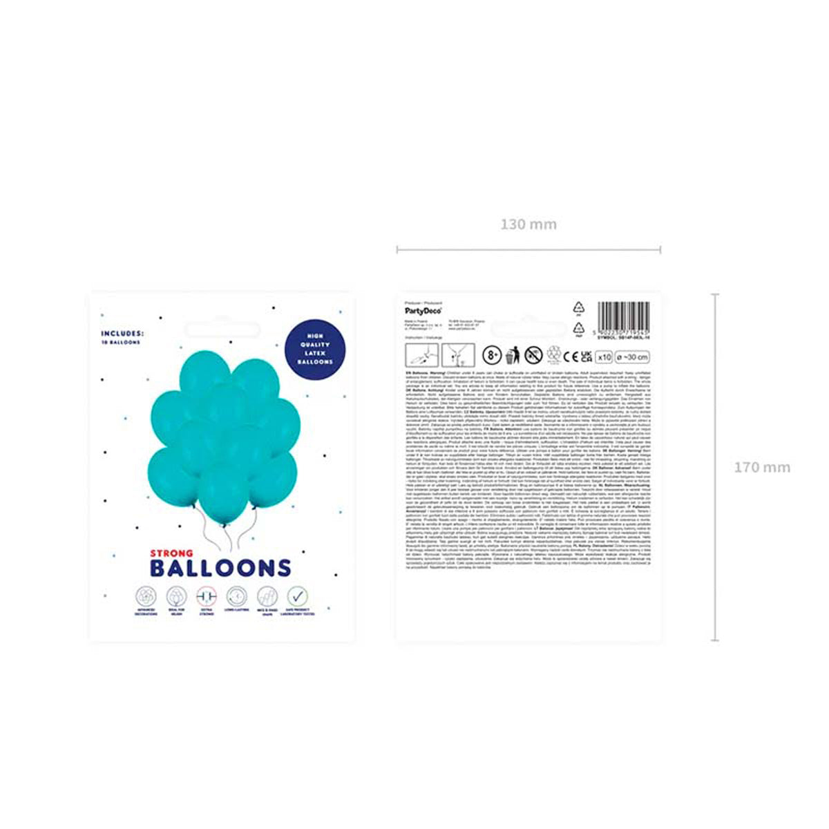 das-kost-mland-uni-pastell-luftballons-t-rkis-30cm-10-stk image 2