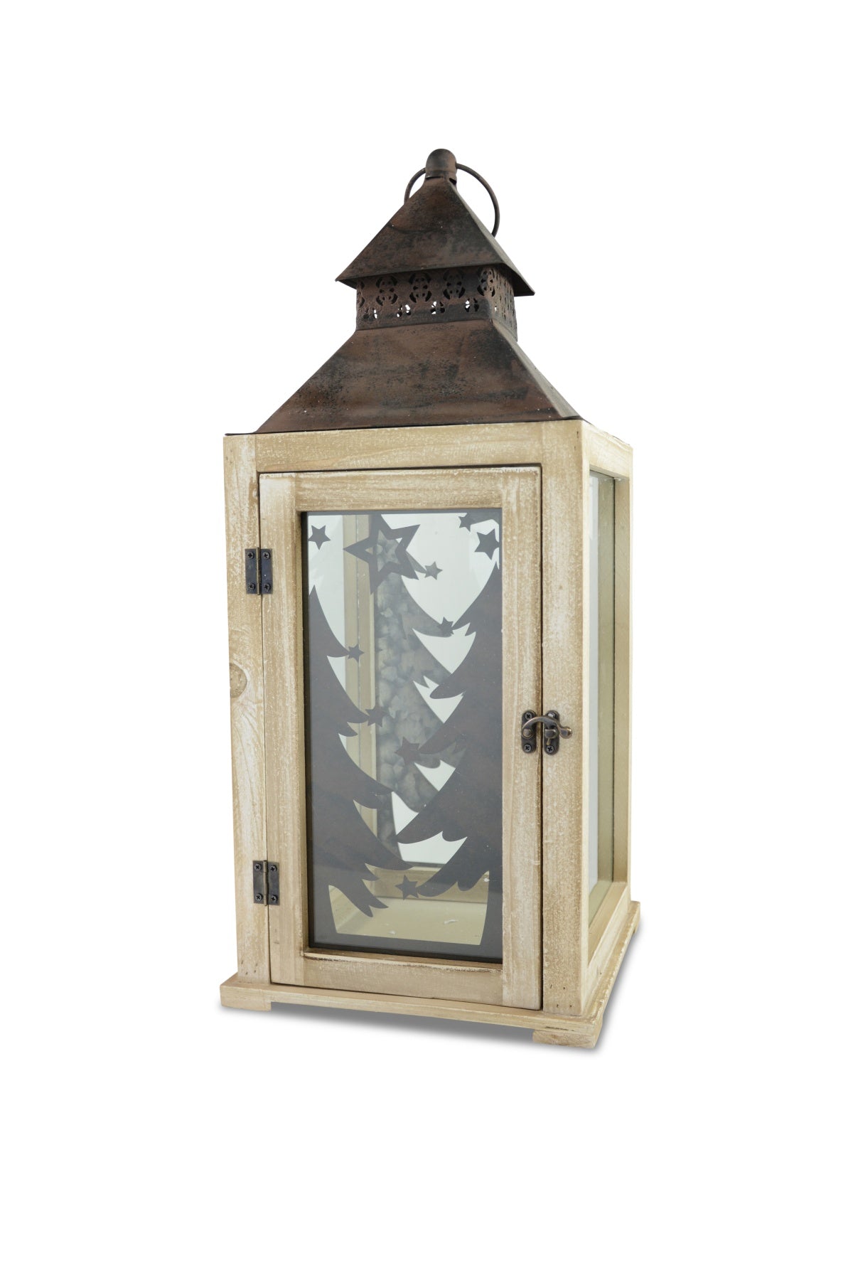 das-kost-mland-laterne-weihnachtsbaum-24x57-cm-deko-braun-holz image 1