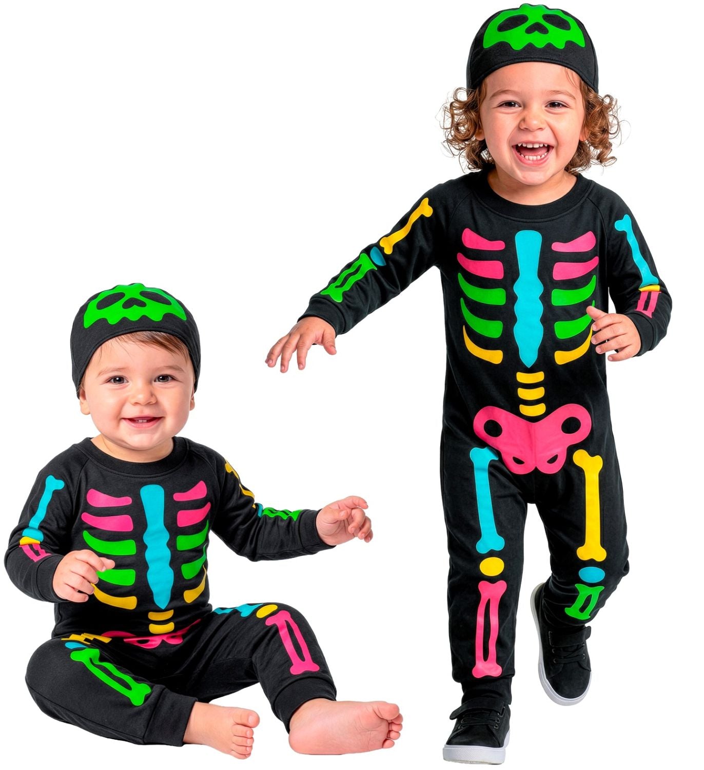 das-kost-mland-jungen-buntes-skelett-babykost-m-mit-m-tze image 2