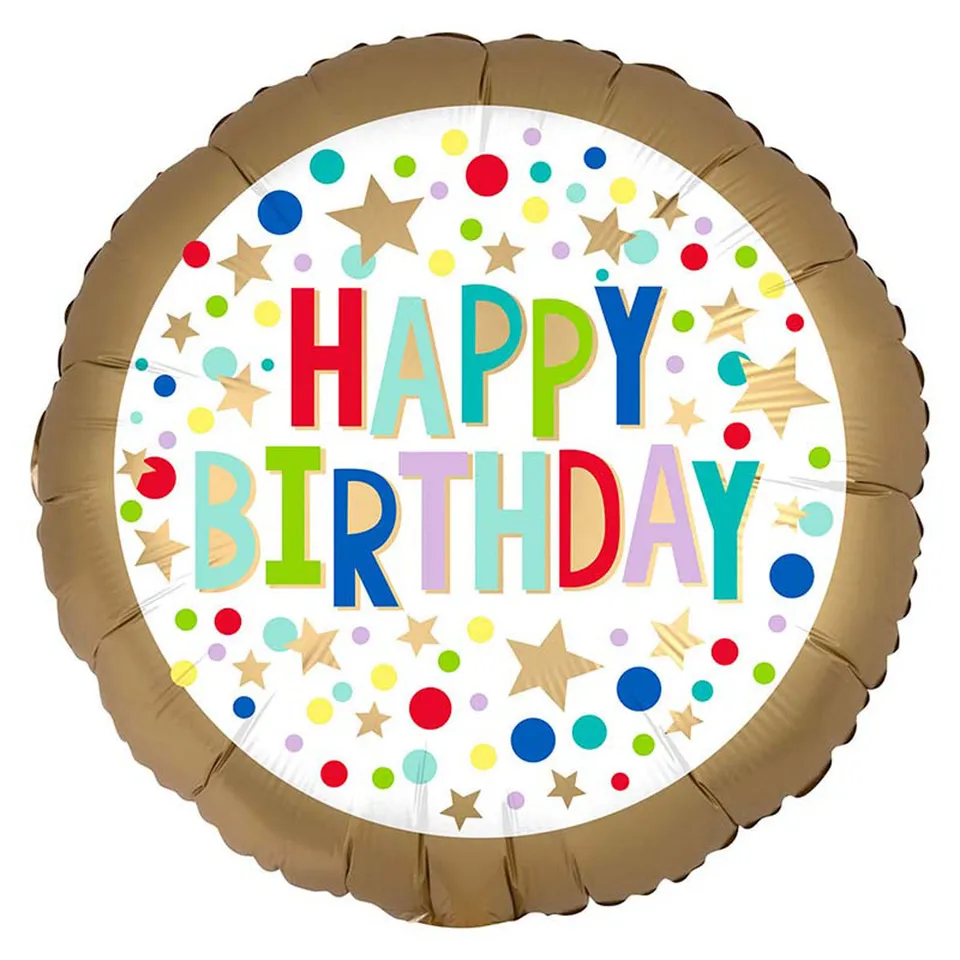 das-kost-mland-folienballon-happy-birthday-punkte-gold-45-cm image 1