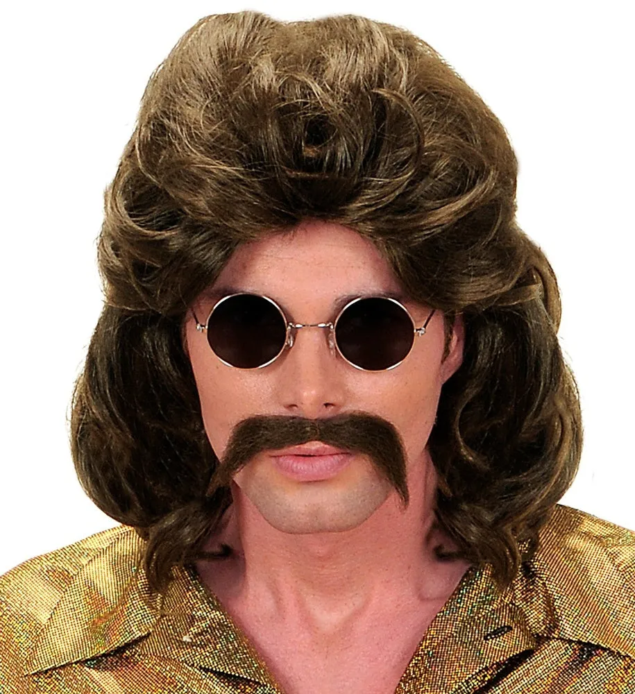 das-kost-mland-70er-per-cke-ronny-schnurrbart-herren-braun image 1