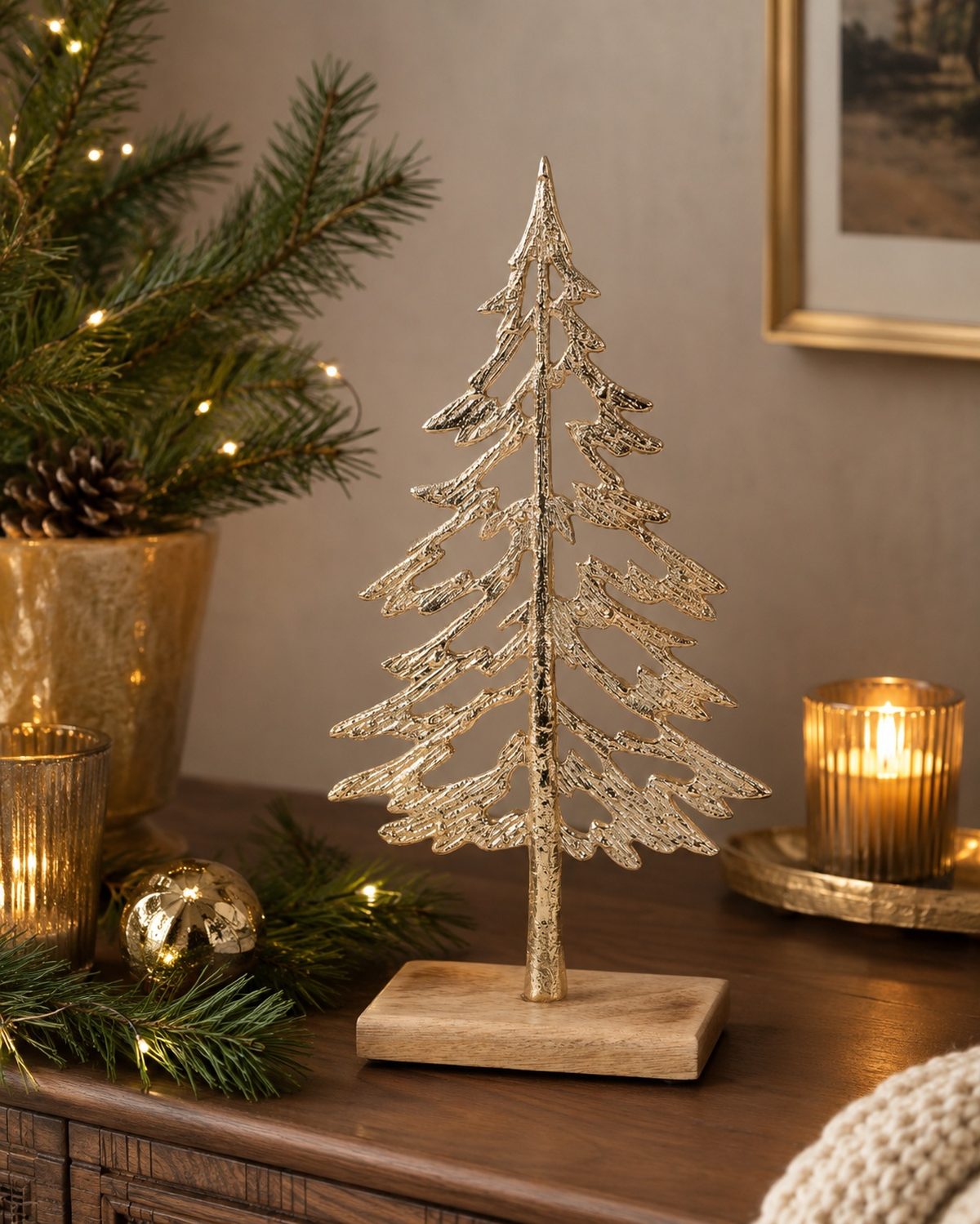 riffelmacher-tannenbaum-aufsteller-gold-alu-16-5x32-5cm image 2