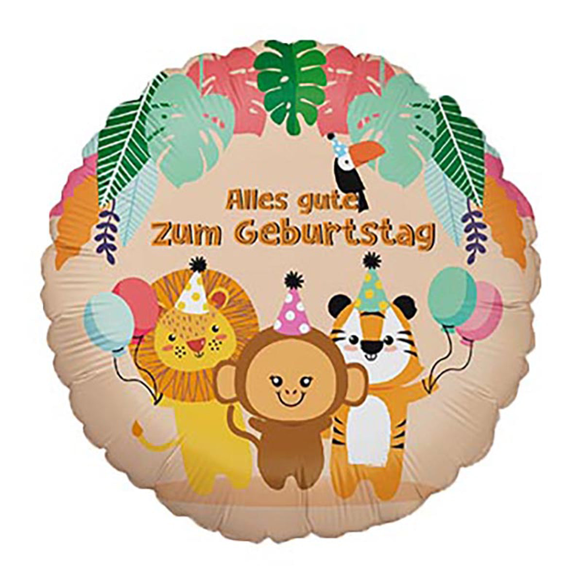 das-kost-mland-dekorationen-folienballon-geburtstag-tropische-tiere-46cm image 1