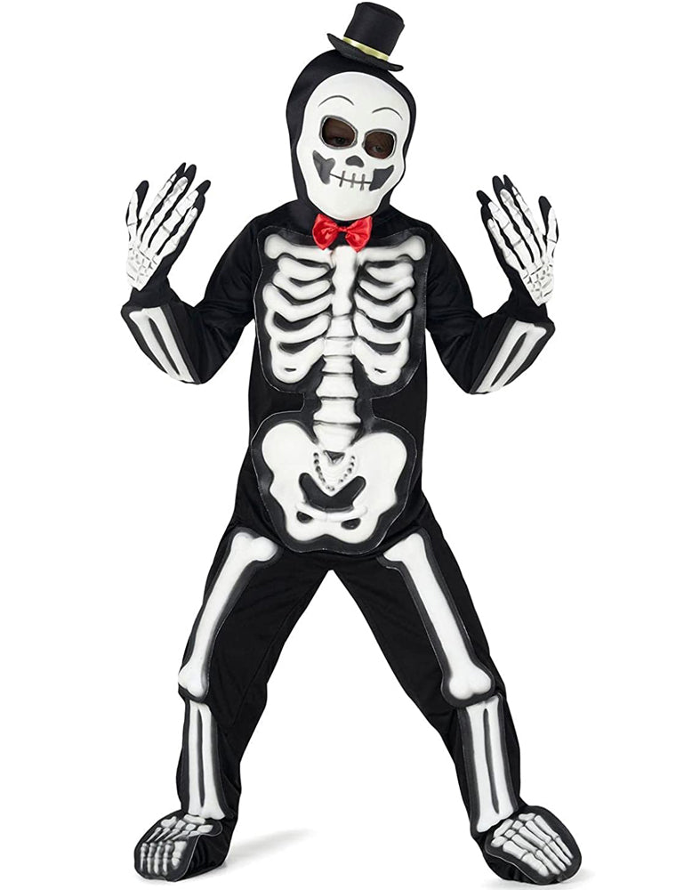 das-kost-mland-skelett-halloween-kost-m-kinder-glow-116-128 image 1