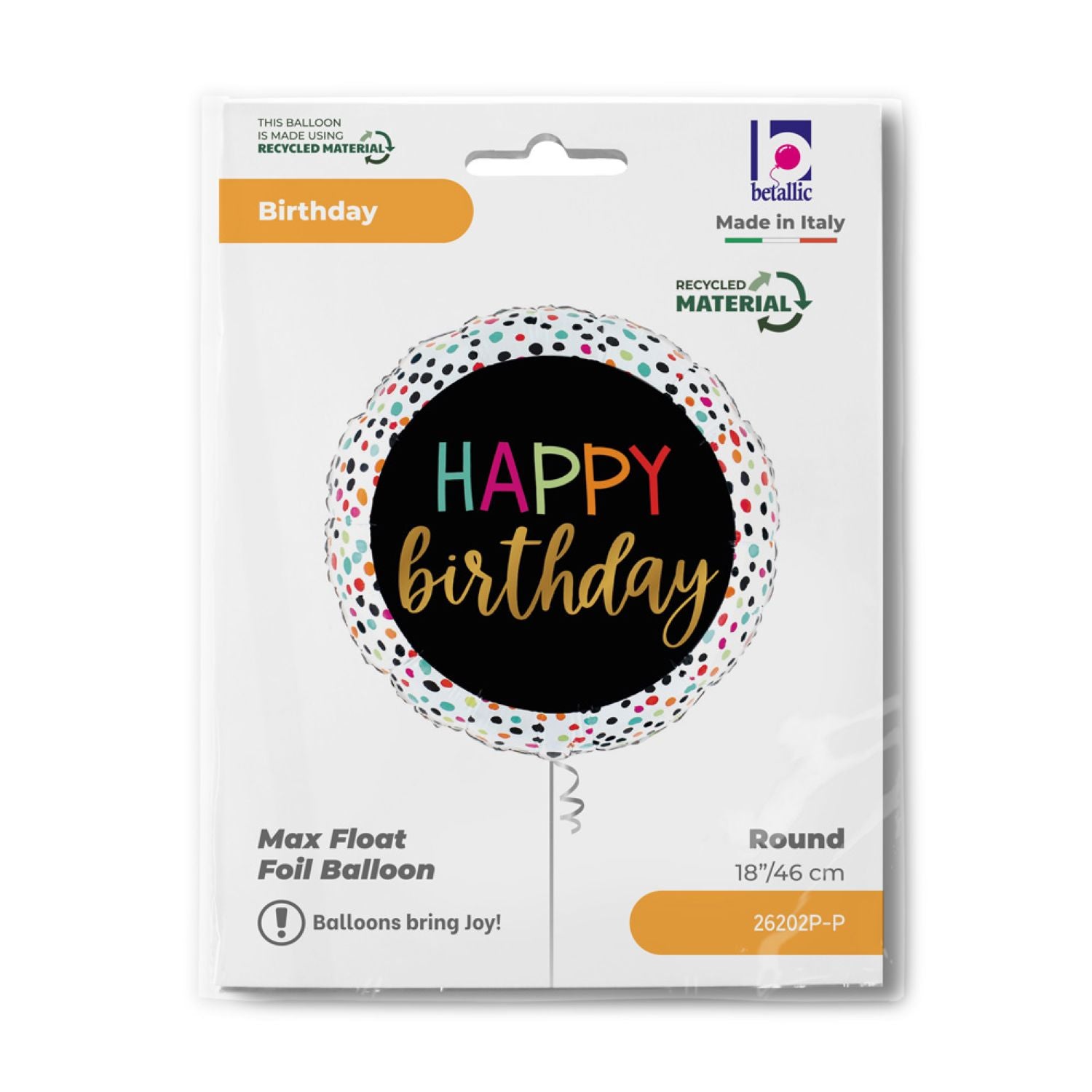 das-kost-mland-happy-birthday-dots-folienballon-46-cm image 2