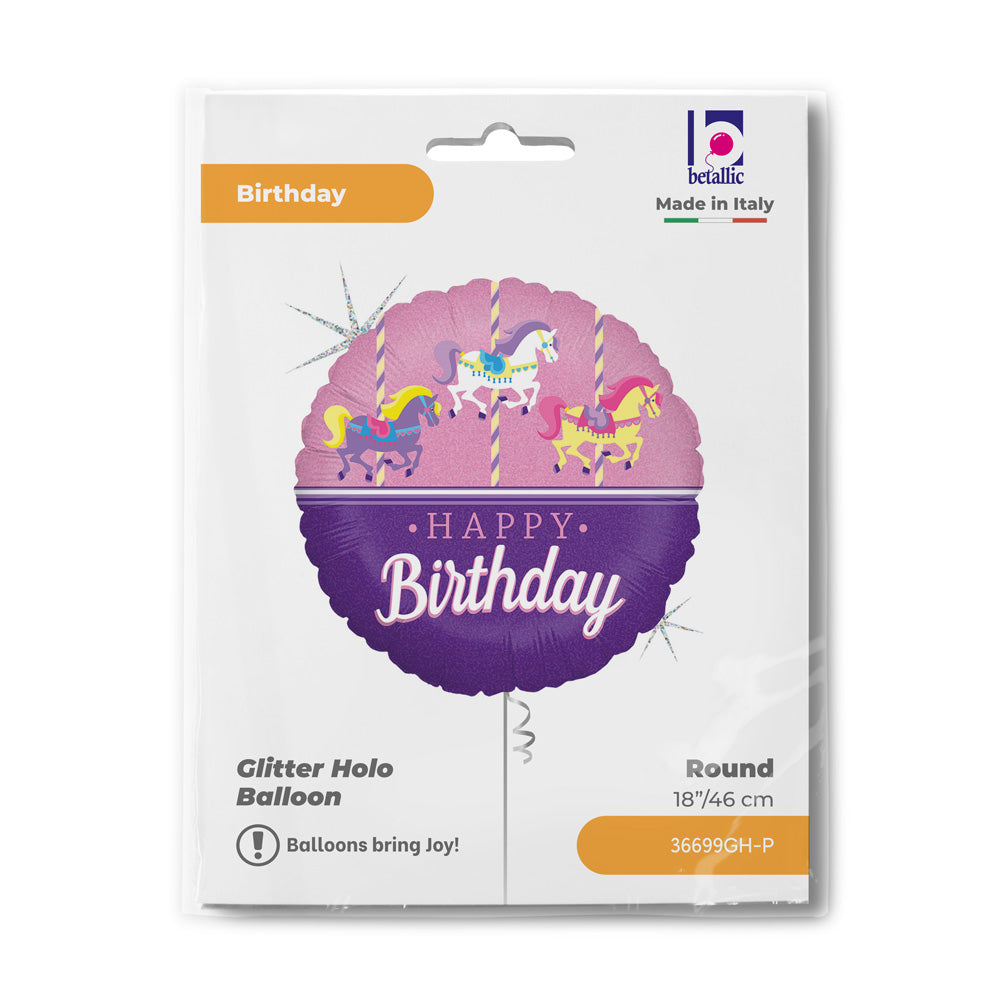 das-kost-mland-folienballon-happy-birthday-pferdchen-holo-46cm image 2