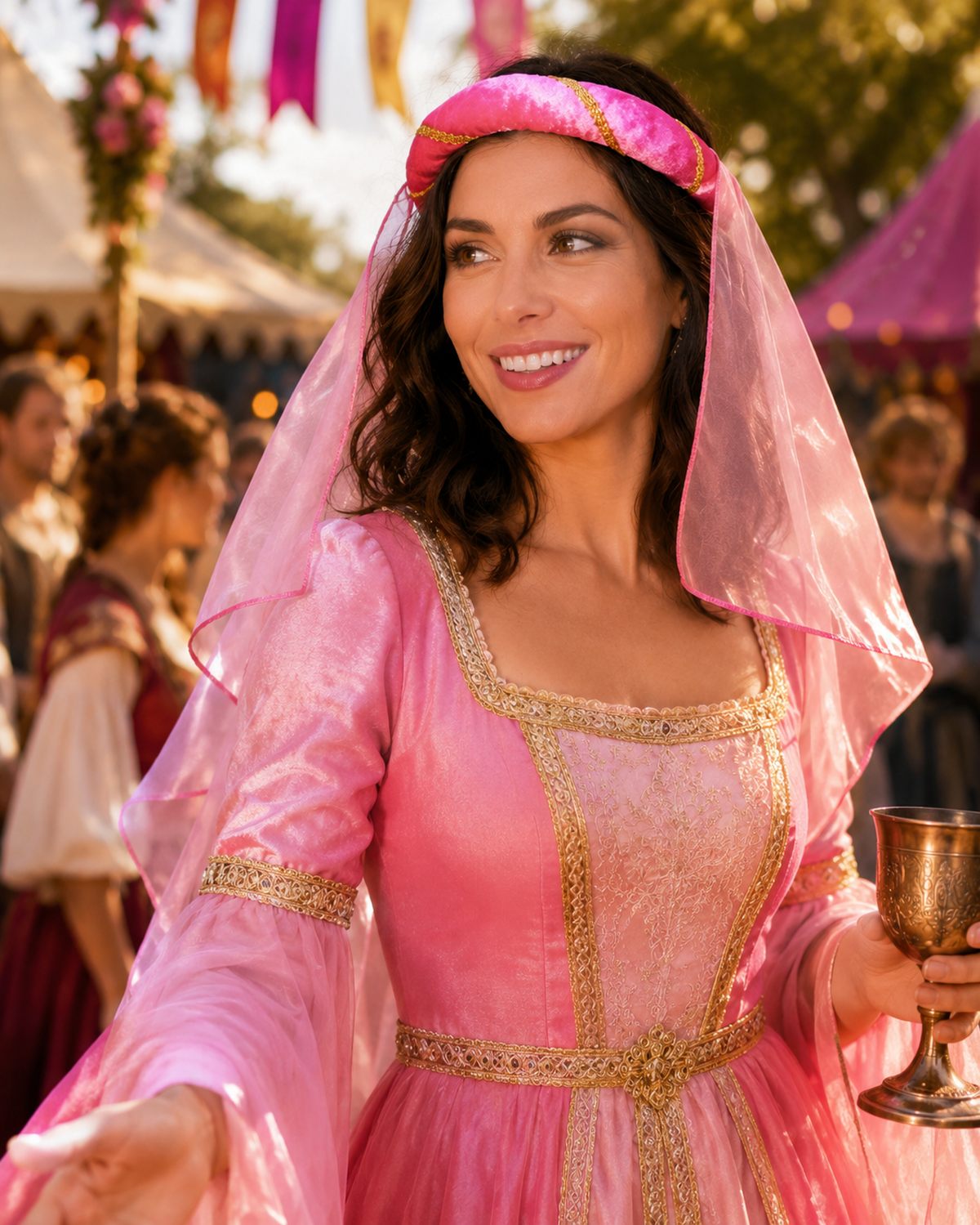 das-kost-mland-helena-haarband-mittelalter-pink-damen image 2