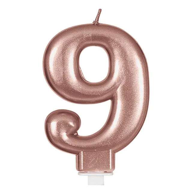 das-kost-mland-dekorationen-zahlenkerze-9-rosegold-torte image 1