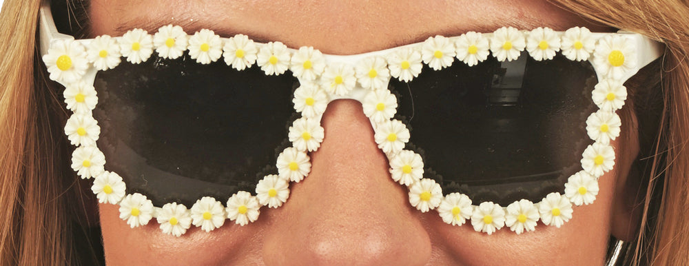 das-kost-mland-accessoires-brille-hippie-daisy-wei-blumen image 3