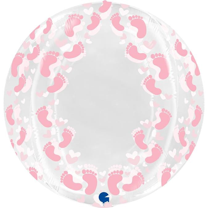 das-kost-mland-dekorationen-4d-globe-folienballon-baby-girl-48cm image 1